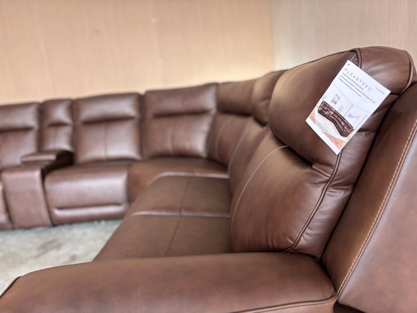 Flexsteel Italian Leather Zero Gravity Reclining Sectional with Power Headrests and Power Lumbar