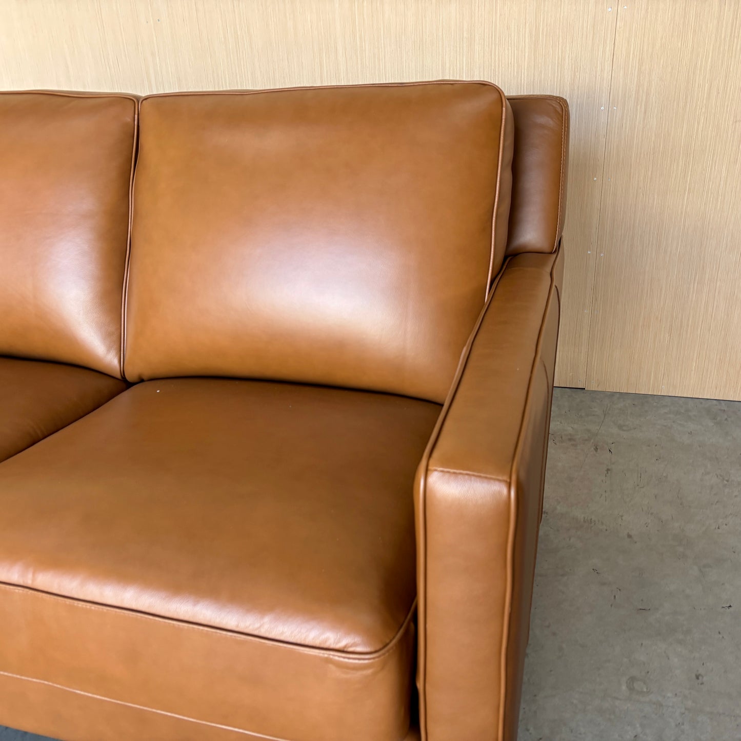 Camel Leather Couch Set