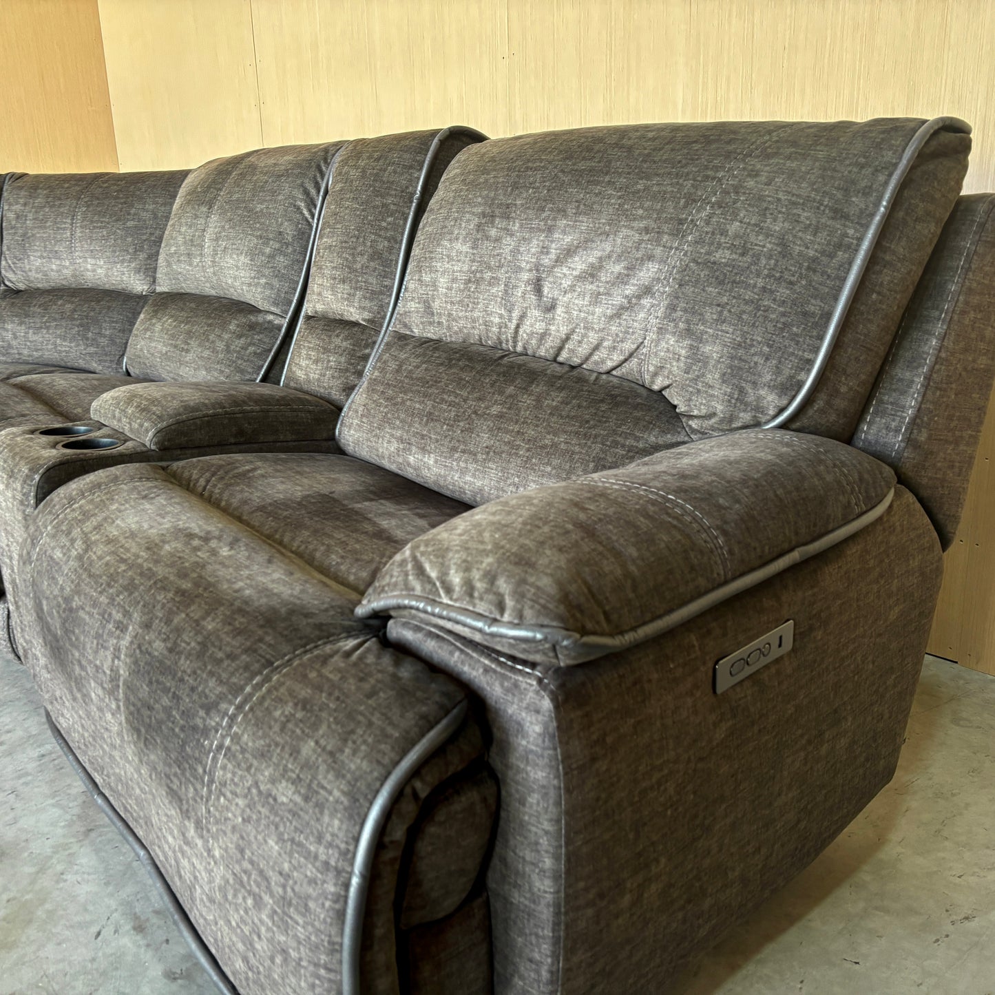 6-piece Fabric Power Reclining Sectional with Power Headrest