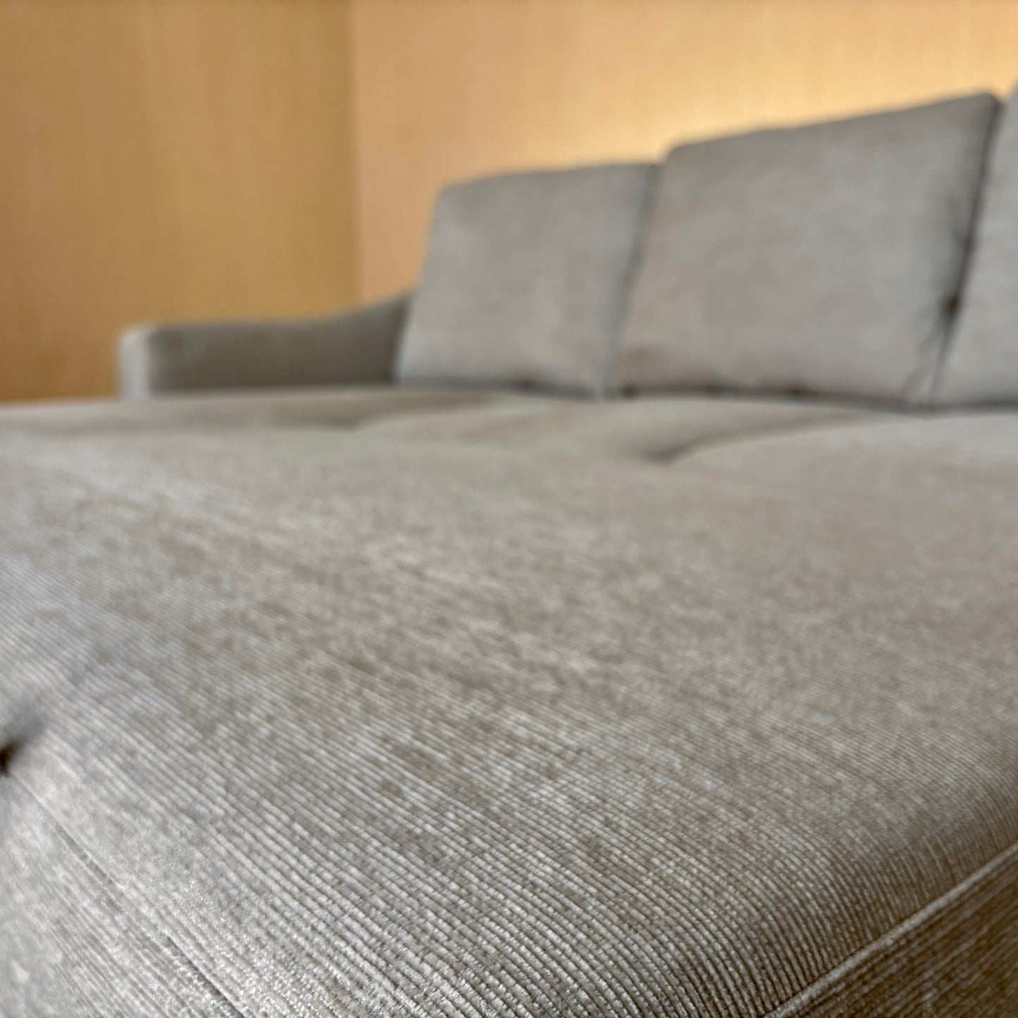 Beige Fabric Sleeper Sofa with Reversible Chaise and Storage