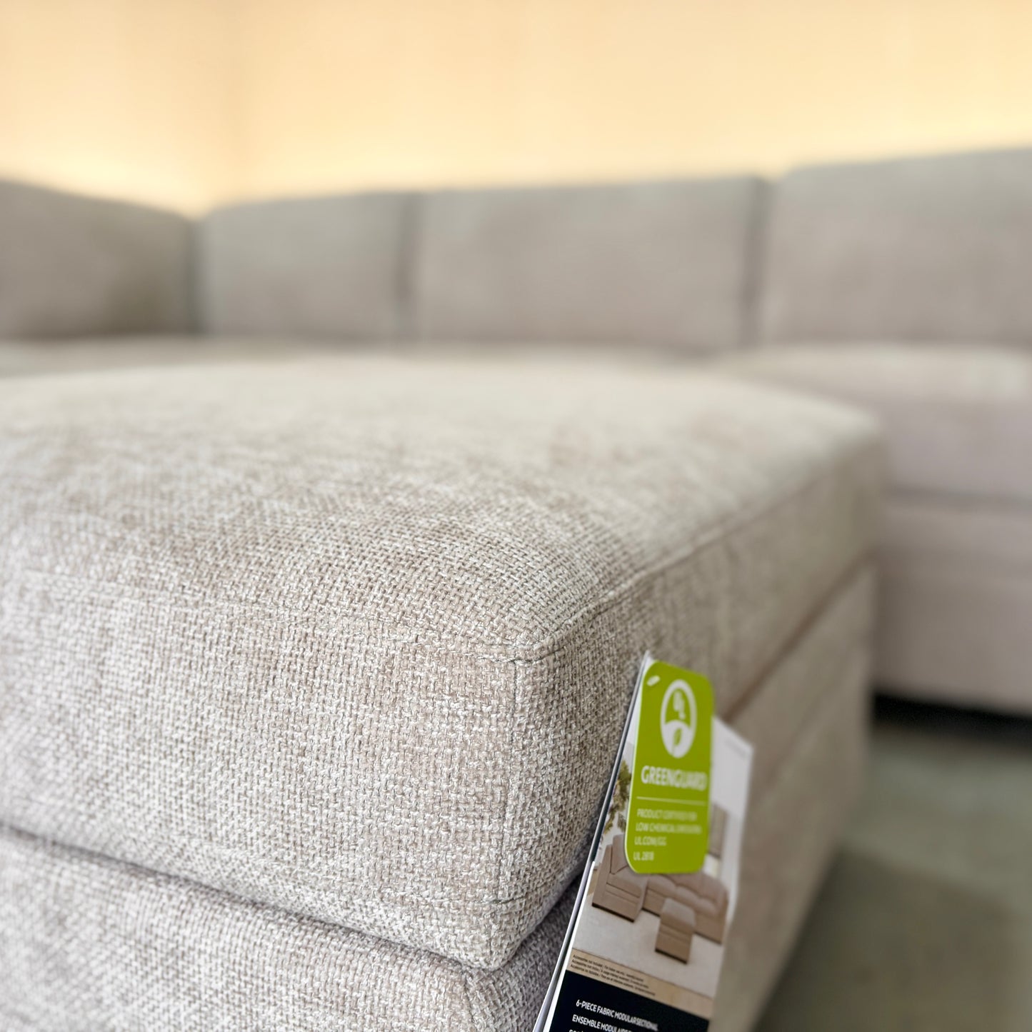 Thomasville Tisdale Modular Sectional 6-piece Taupe with Storage Ottoman