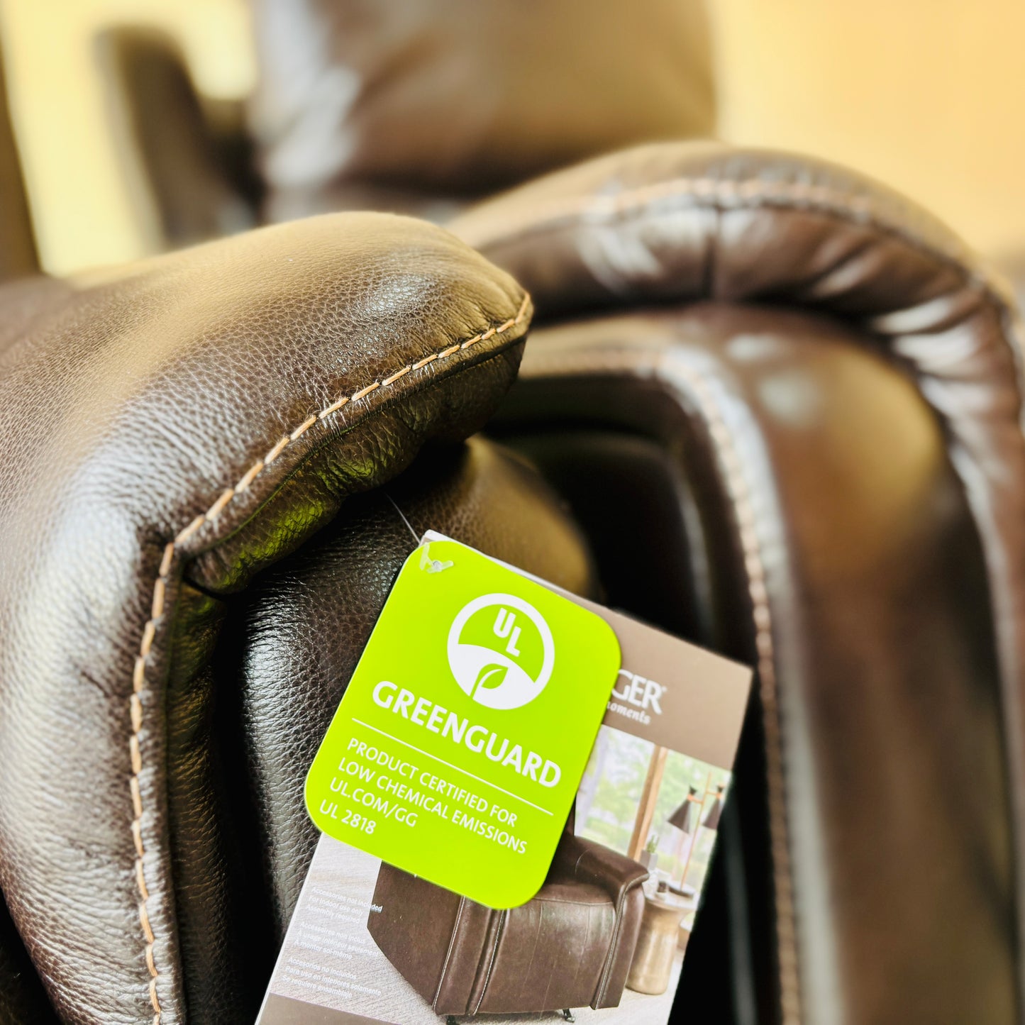 Leather Power Rocker Recliner with Power Adjustable Headrest - Like New!