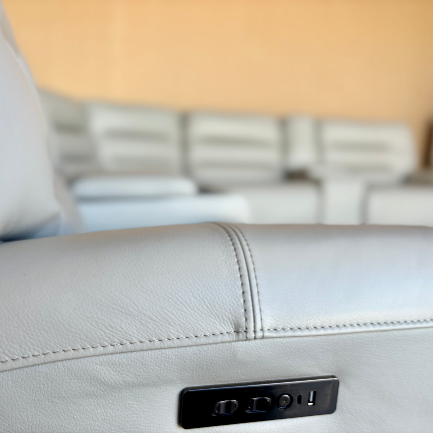 Leather Power Zero Gravity Reclining Sectional with Power Headrests