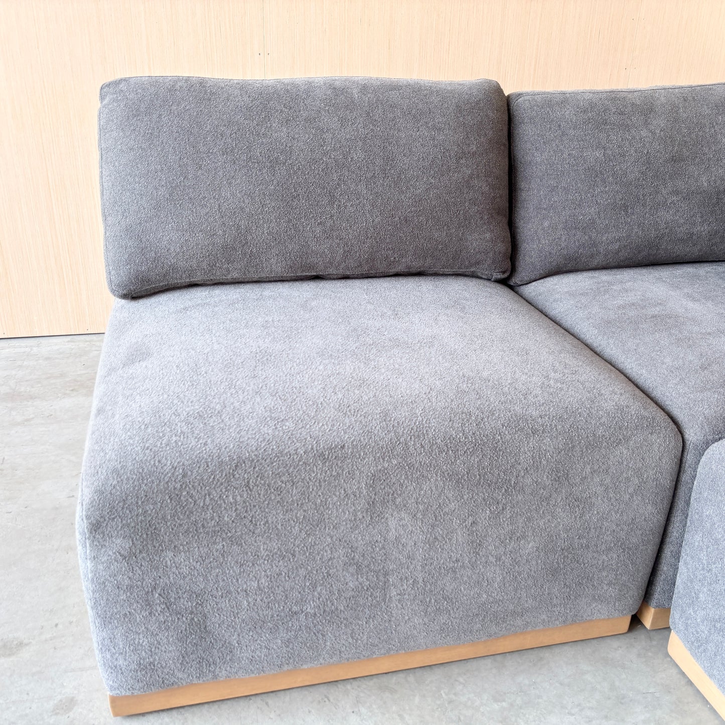 Grey Fabric Modular Sectional with Ottoman