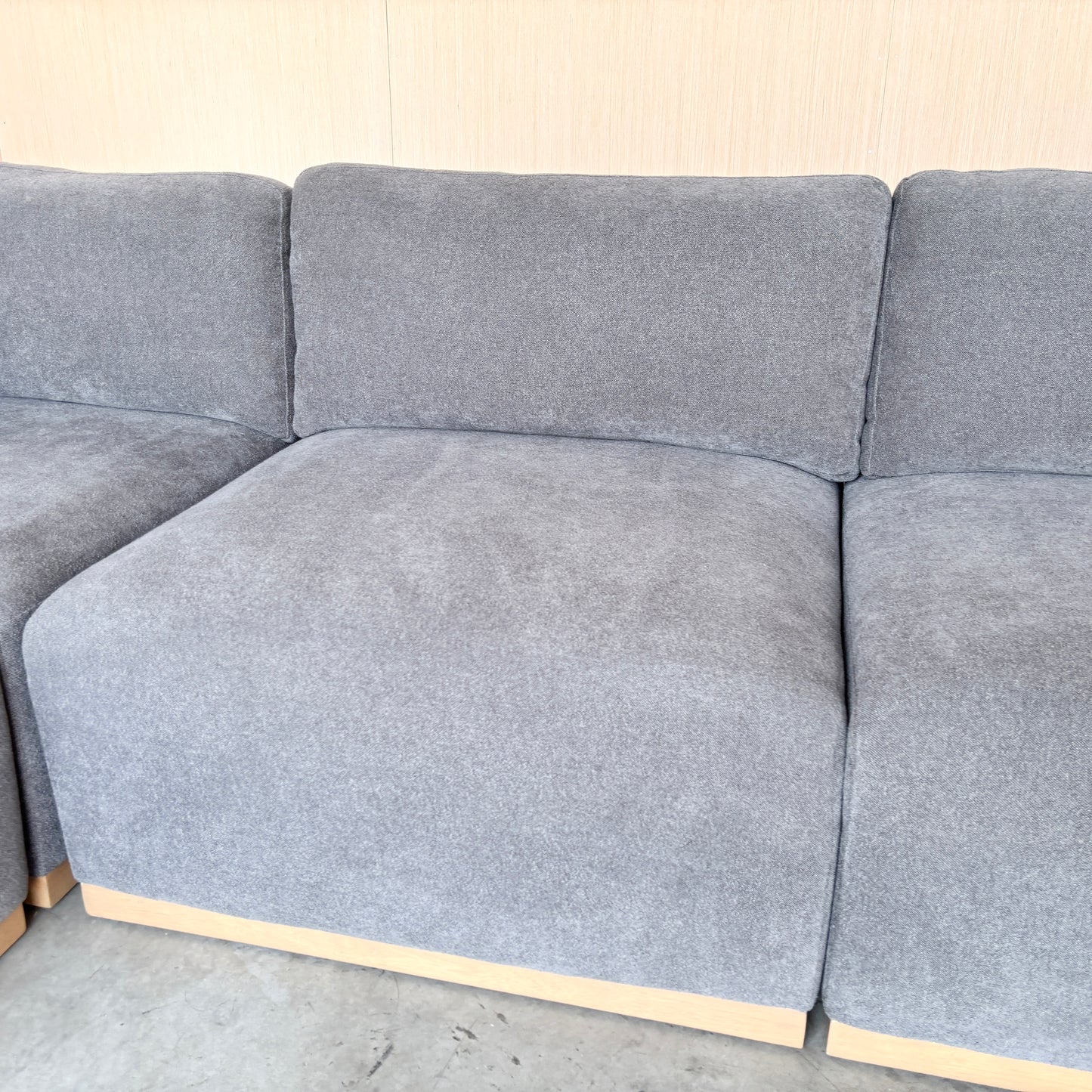 Grey Fabric Modular Sectional with Ottoman