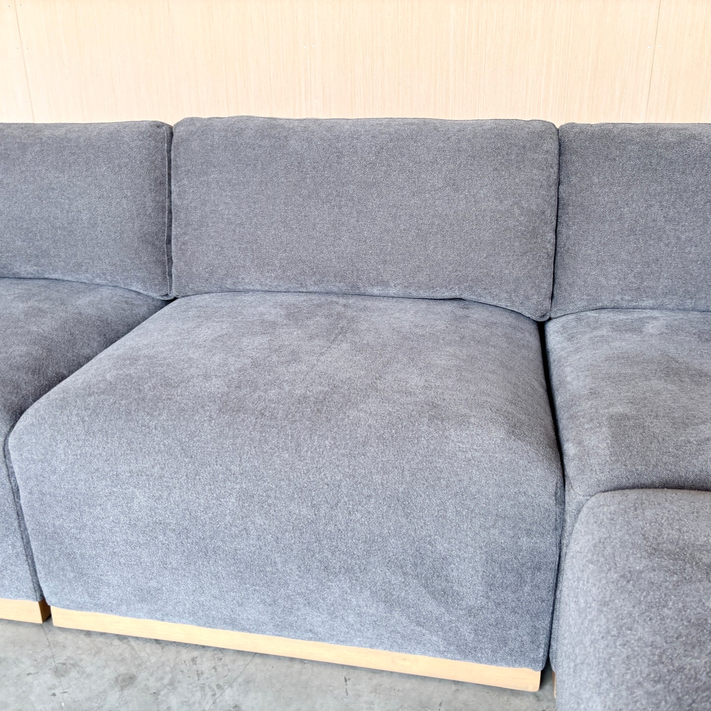 Grey Fabric Modular Sectional with Ottoman