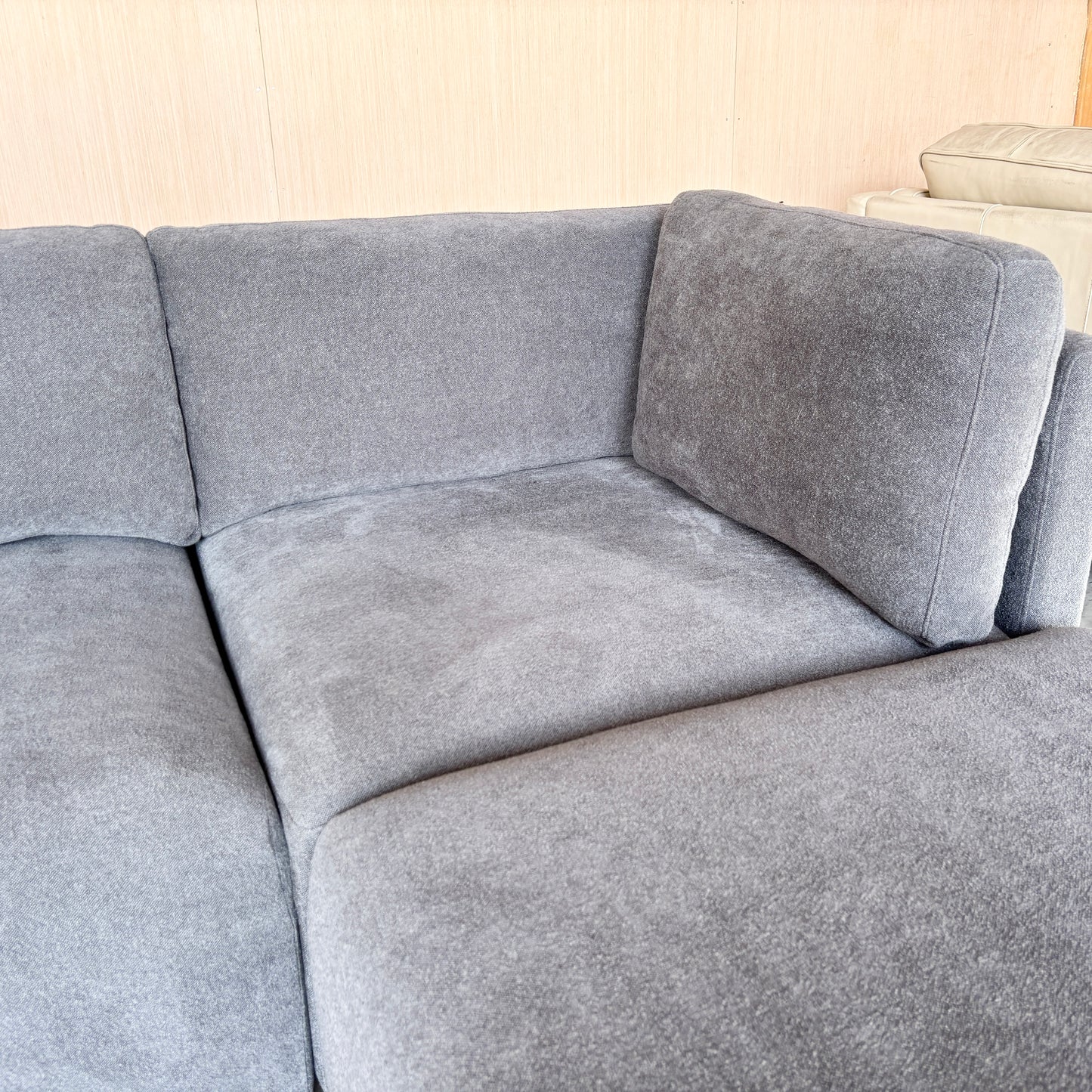 Grey Fabric Modular Sectional with Ottoman