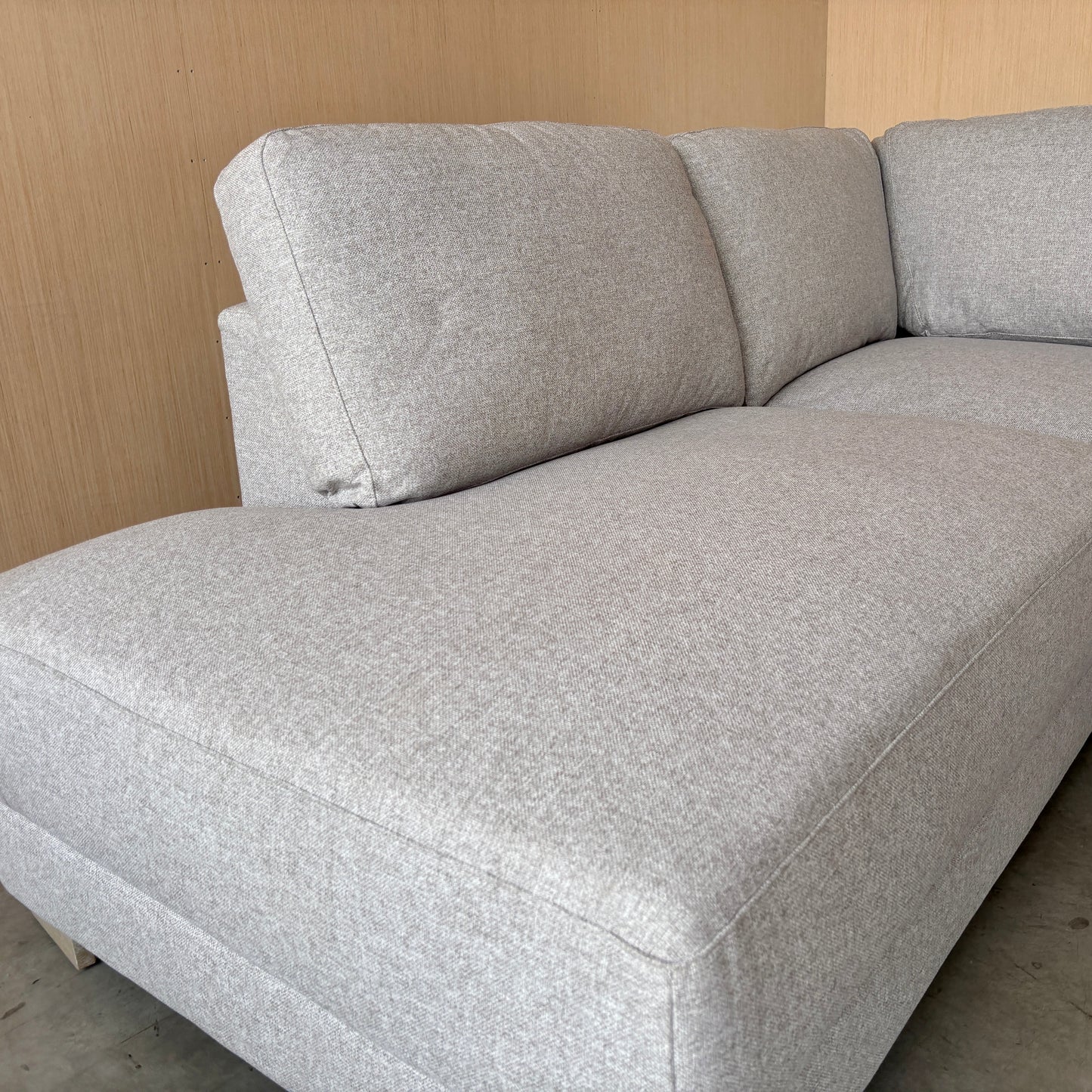 Grey Fabric Sectional with Ottoman - Like New w/Tags!