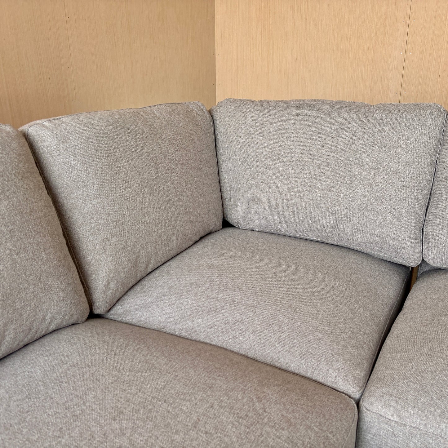 Grey Fabric Sectional with Ottoman - Like New w/Tags!