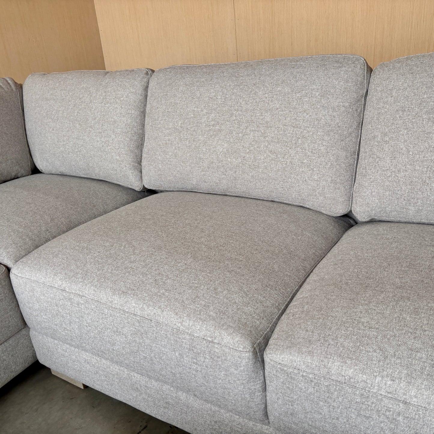 Grey Fabric Sectional with Ottoman - Like New w/Tags!