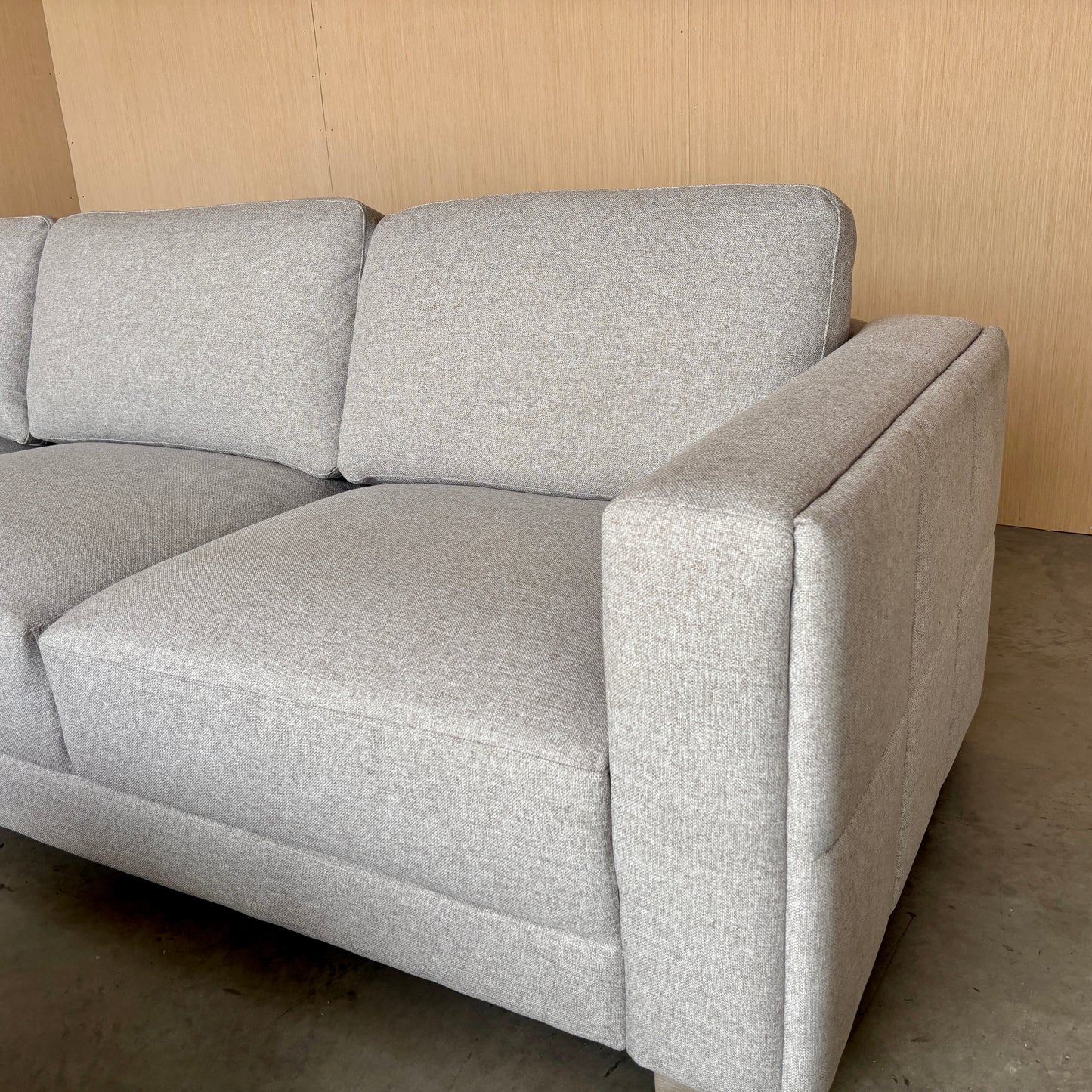 Grey Fabric Sectional with Ottoman - Like New w/Tags!