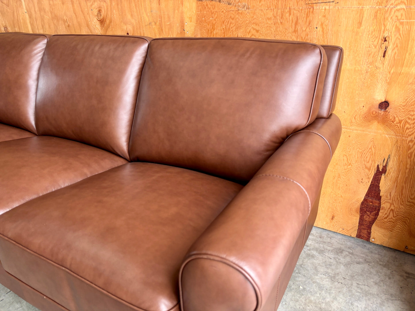 Real Leather Couch and Loveseat Set - Like NEW!!