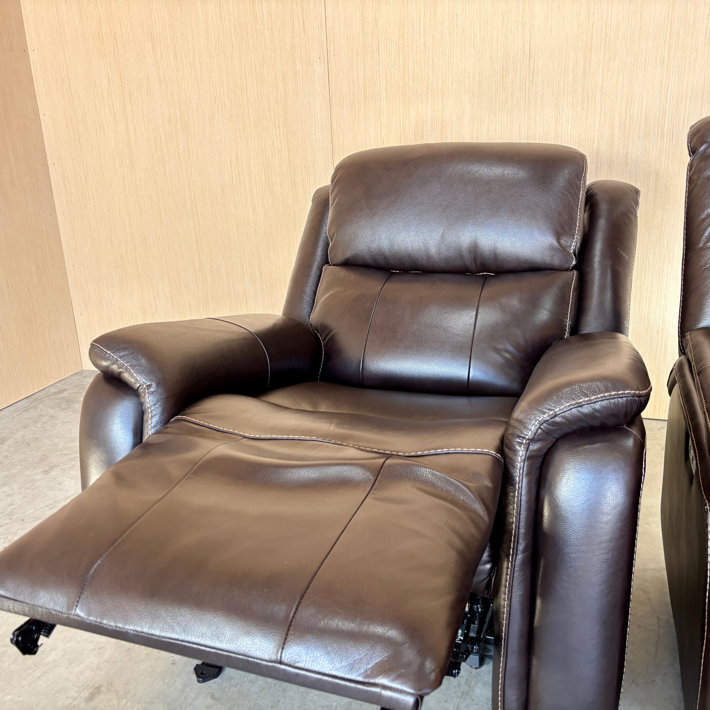 Leather Power Rocker Recliner with Power Adjustable Headrest - Like New!