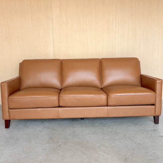Camel Leather Couch - Like New!!