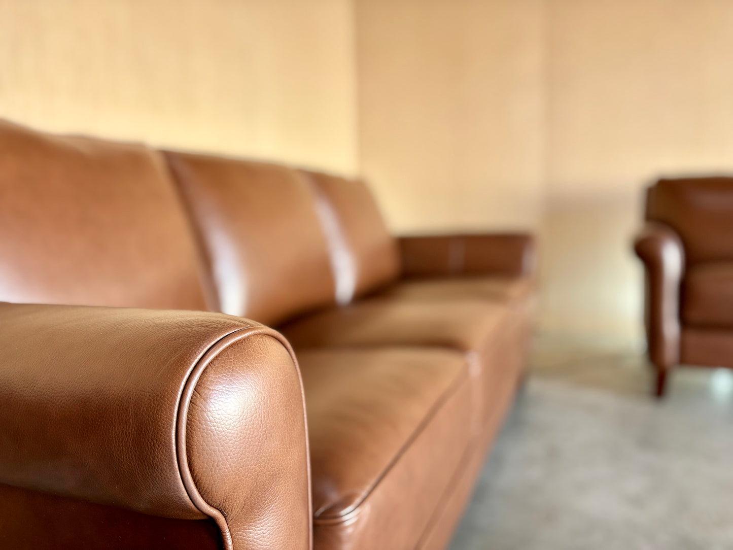 Beautiful Real Leather Couch and Loveseat Set - NEW!