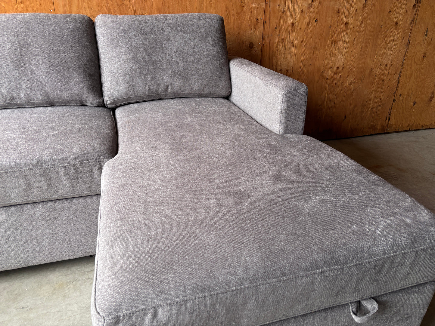 Grey Sectional Sleeper Couch with Double Storage Chaise