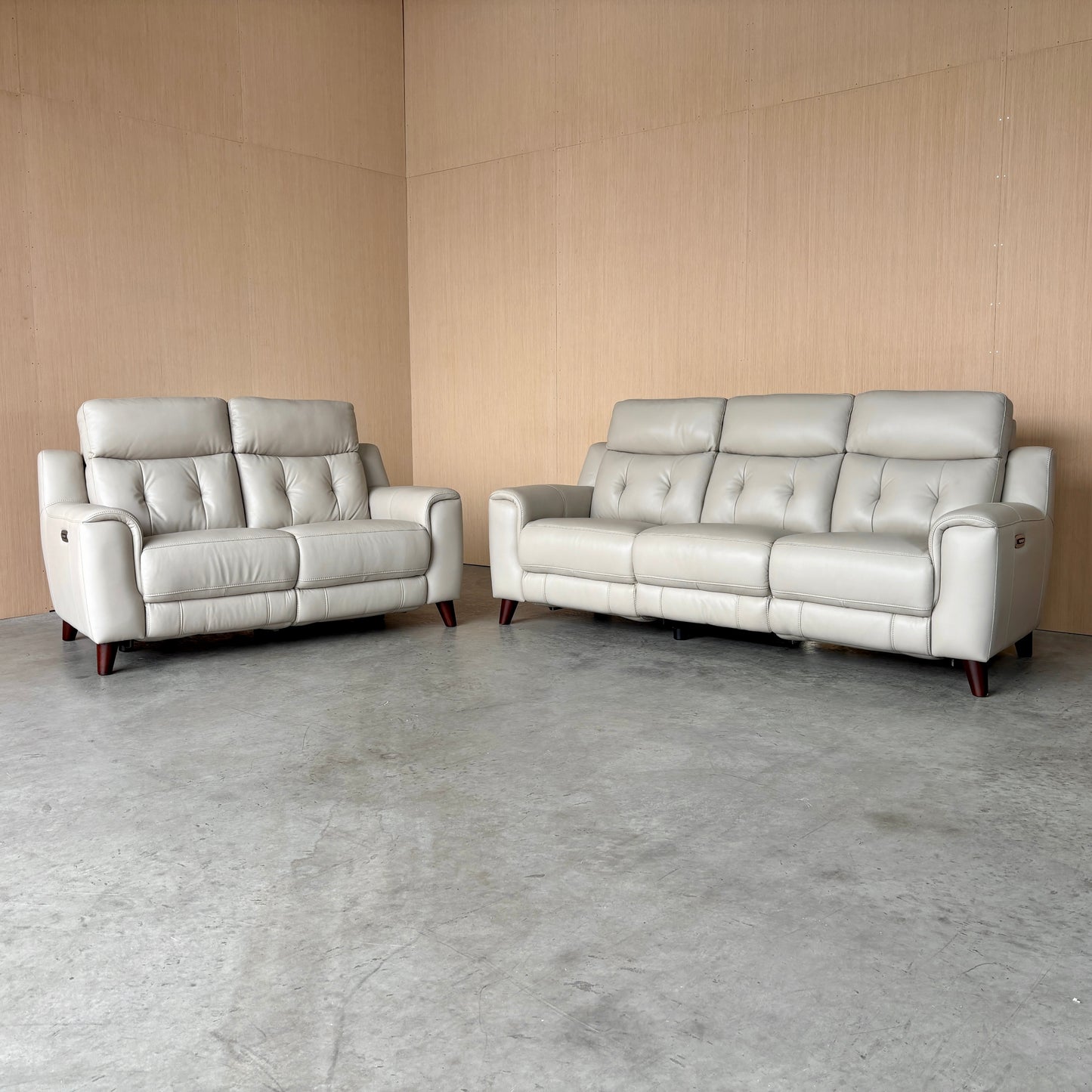 Leather Reclining Couch and Loveseat Set