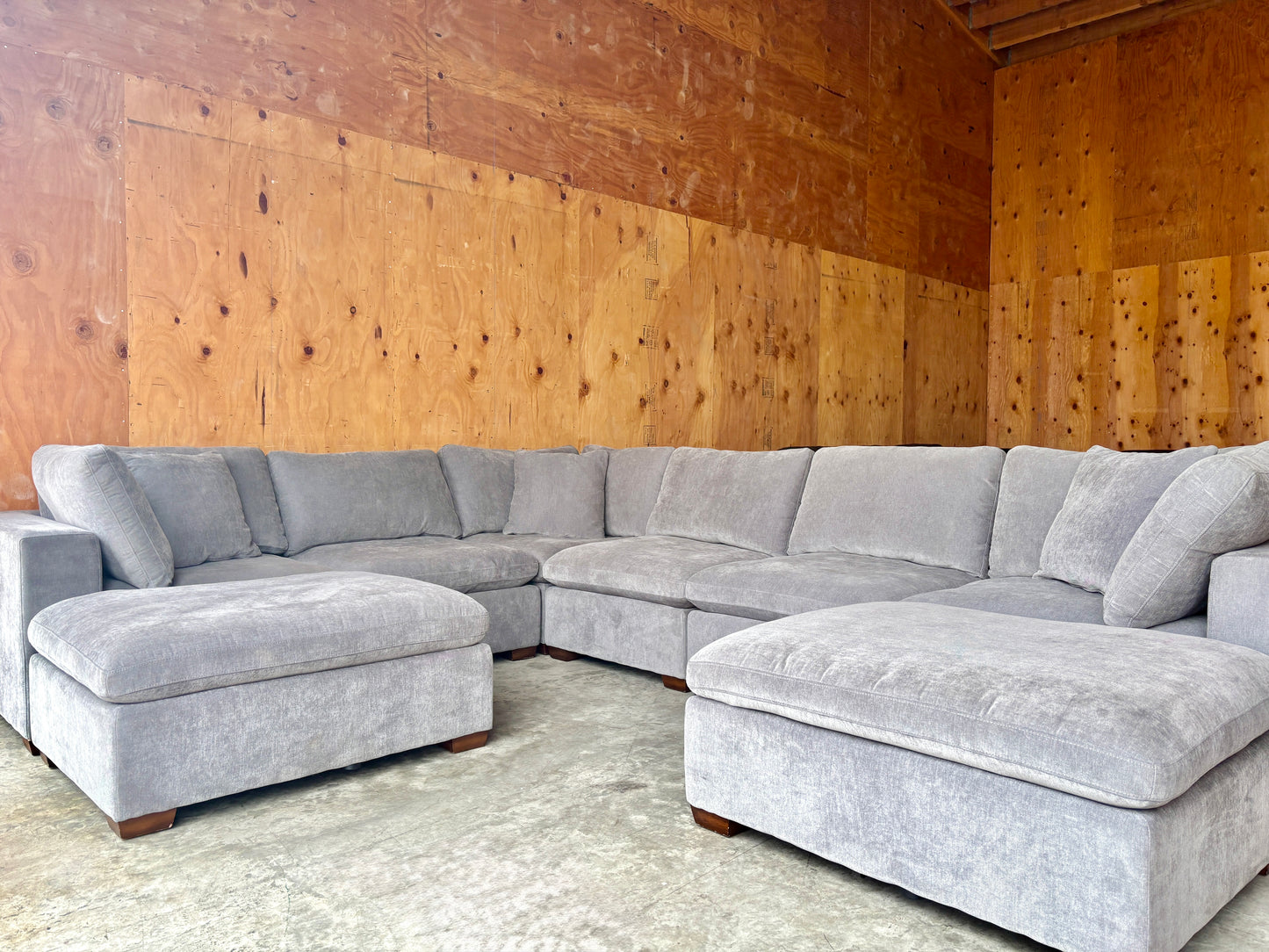 Grey Fabric Modular Sectional Couch