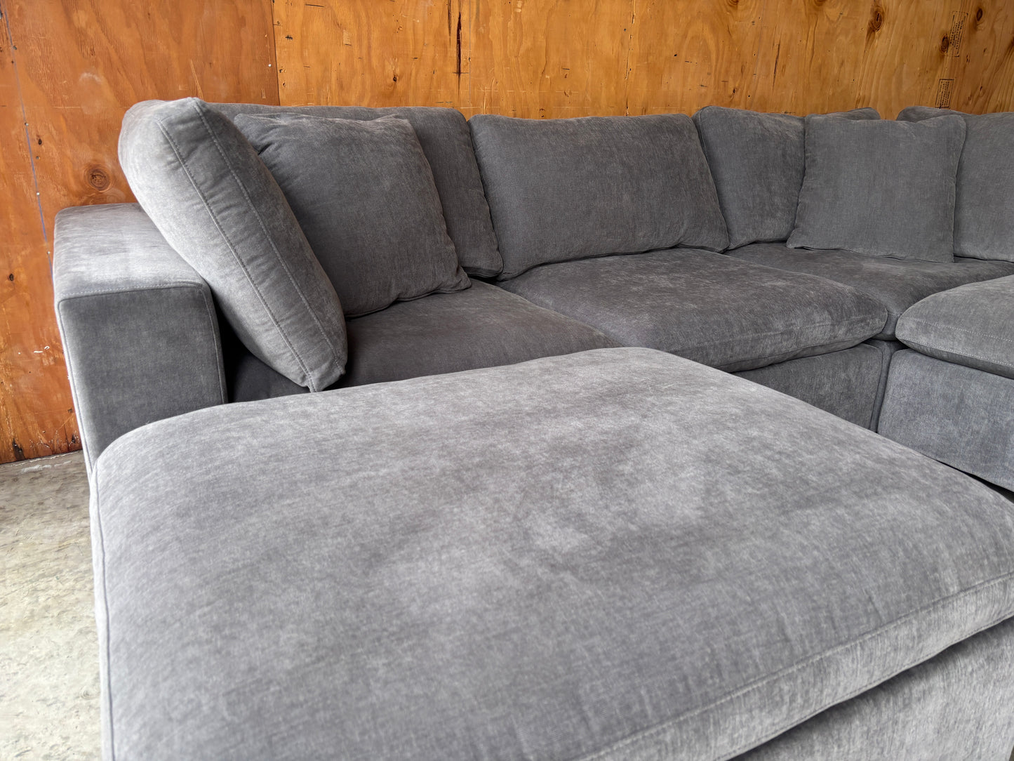 Grey Fabric Modular Sectional Couch