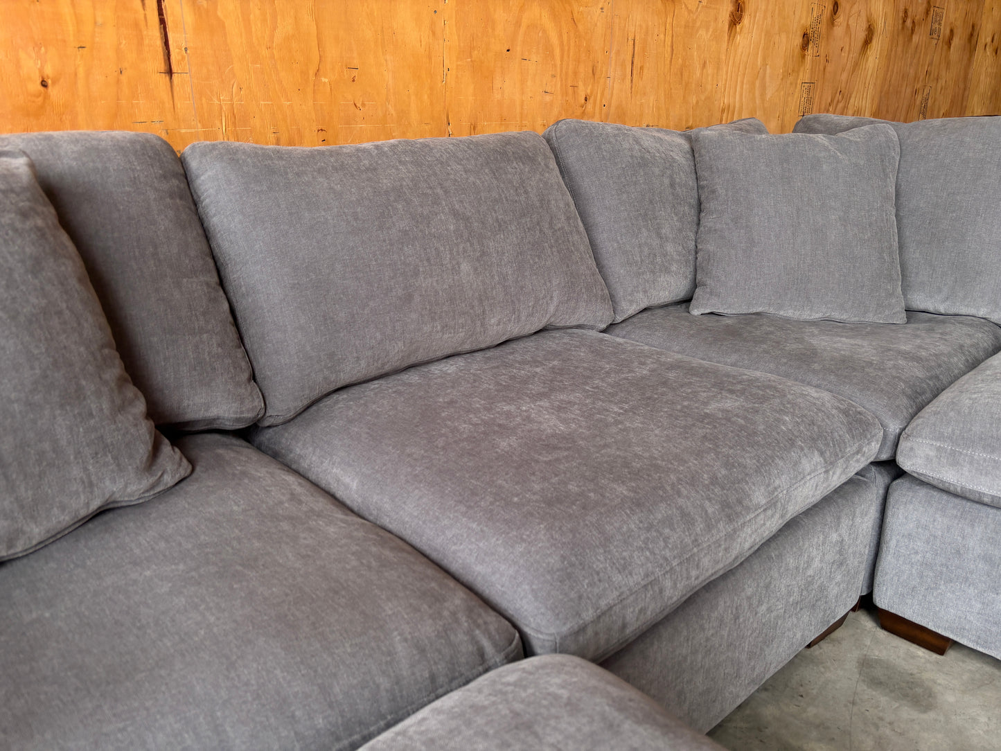 Grey Fabric Modular Sectional Couch