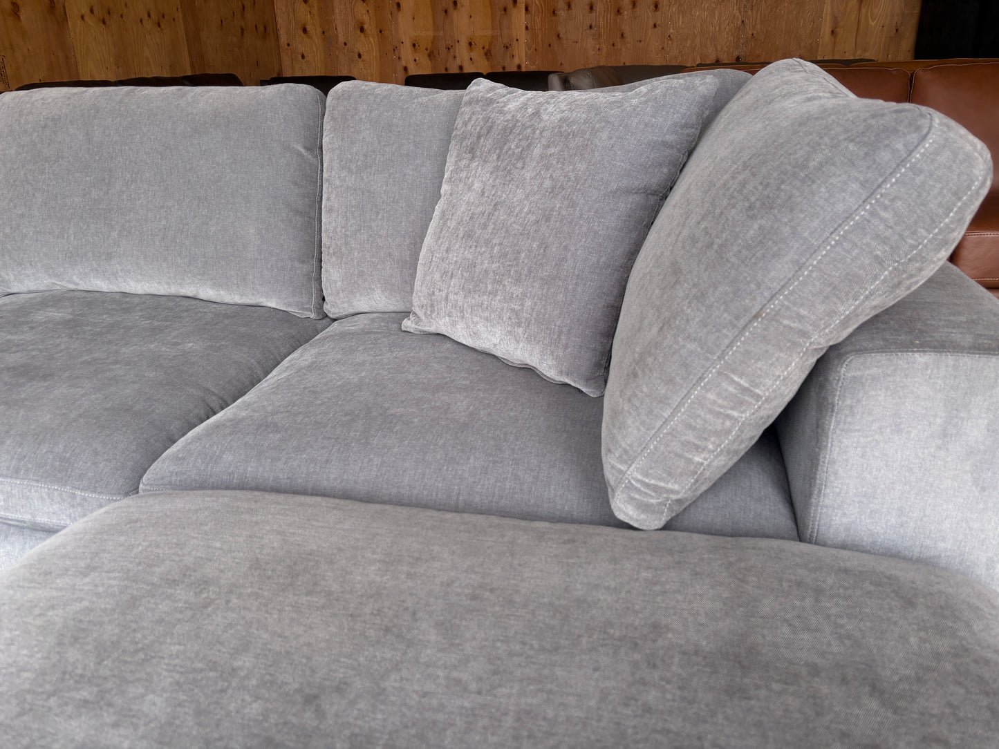 Grey Fabric Modular Sectional Couch