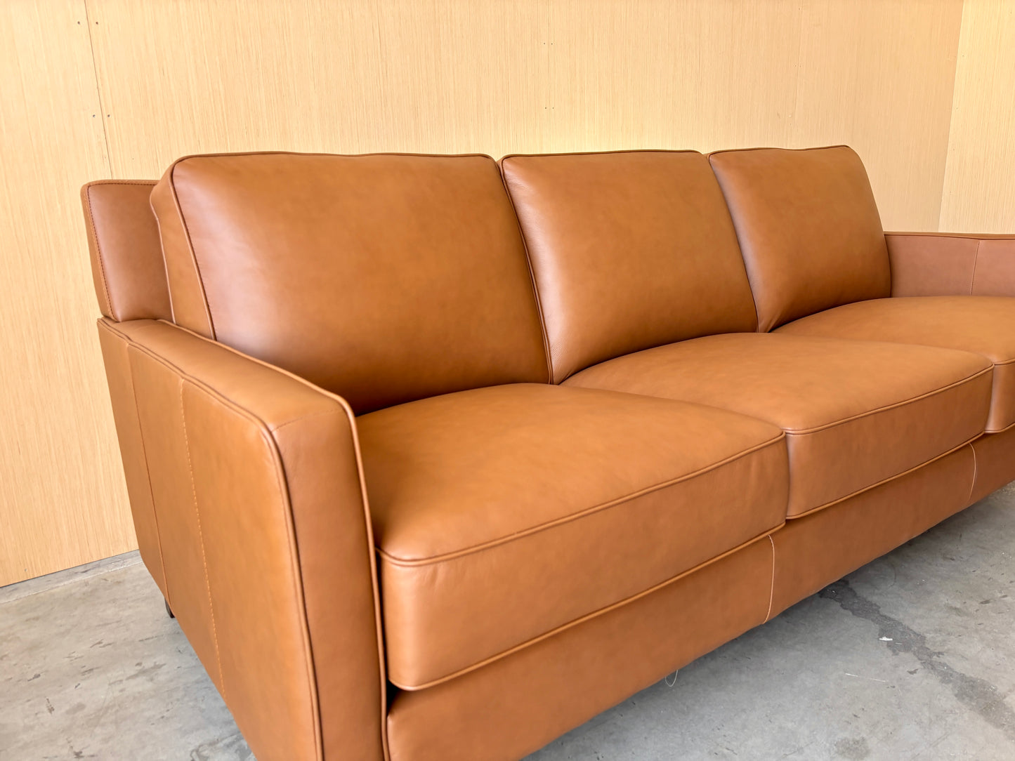 Camel Leather Couch and Loveseat Set