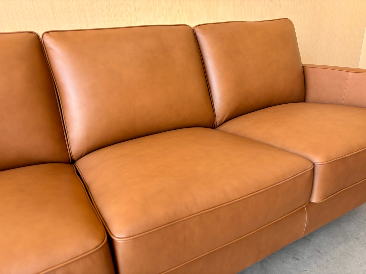 Camel Leather Couch and Loveseat Set