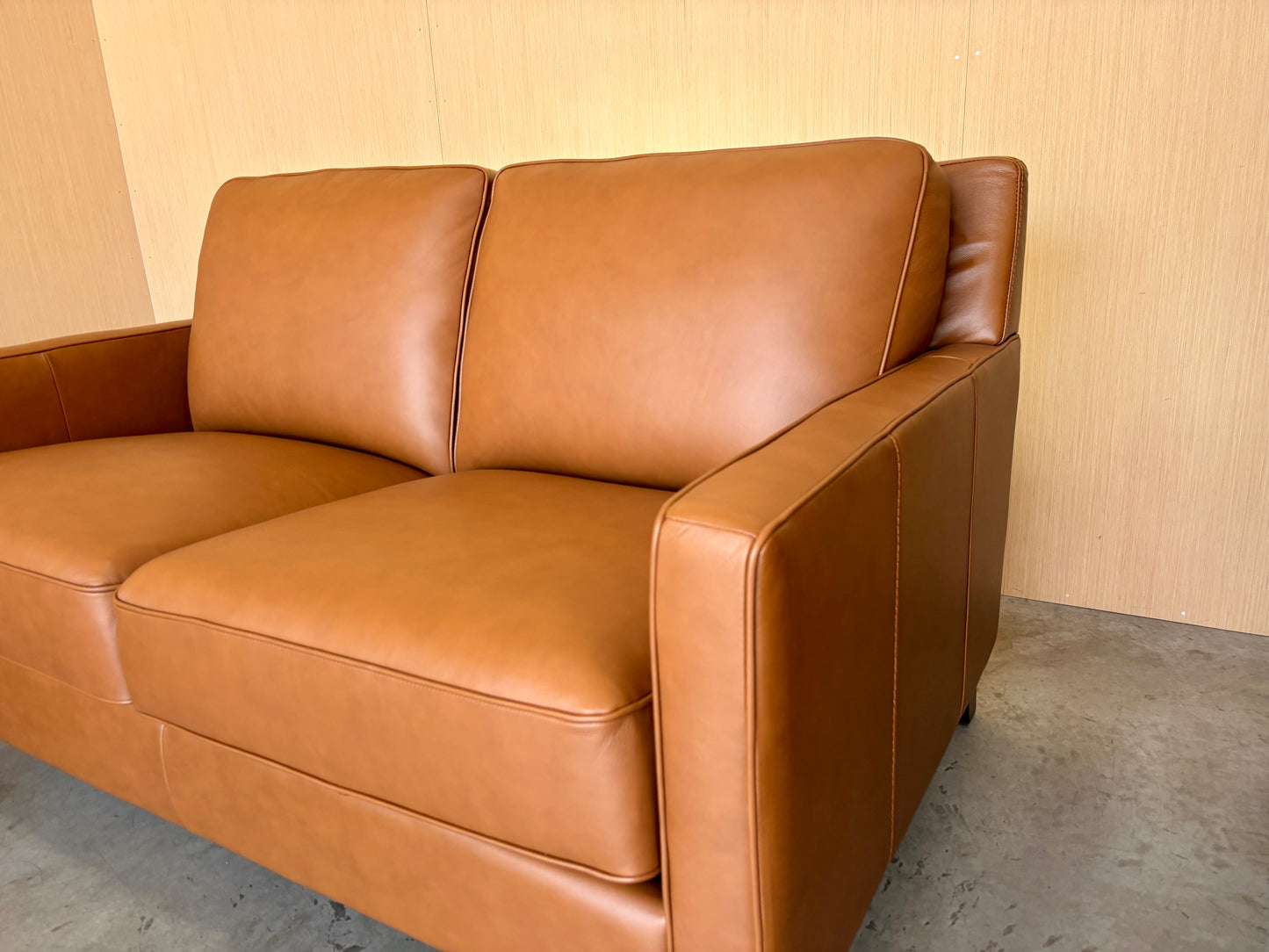 Camel Leather Couch and Loveseat Set