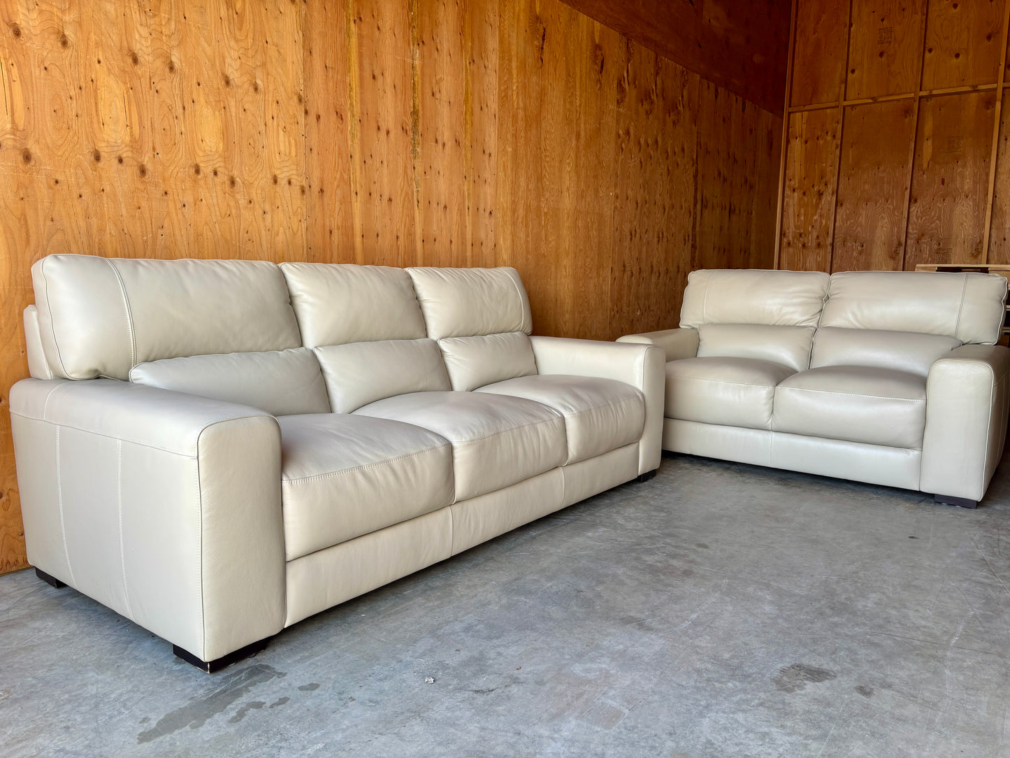 Leather Couch and Loveseat Set