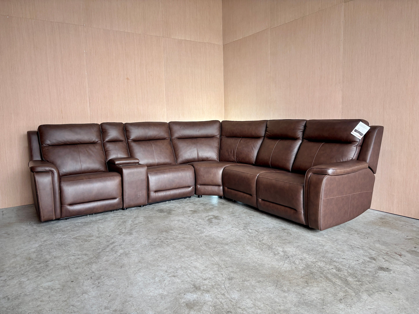 Flexsteel Italian Leather Zero Gravity Reclining Sectional with Power Headrests and Power Lumbar