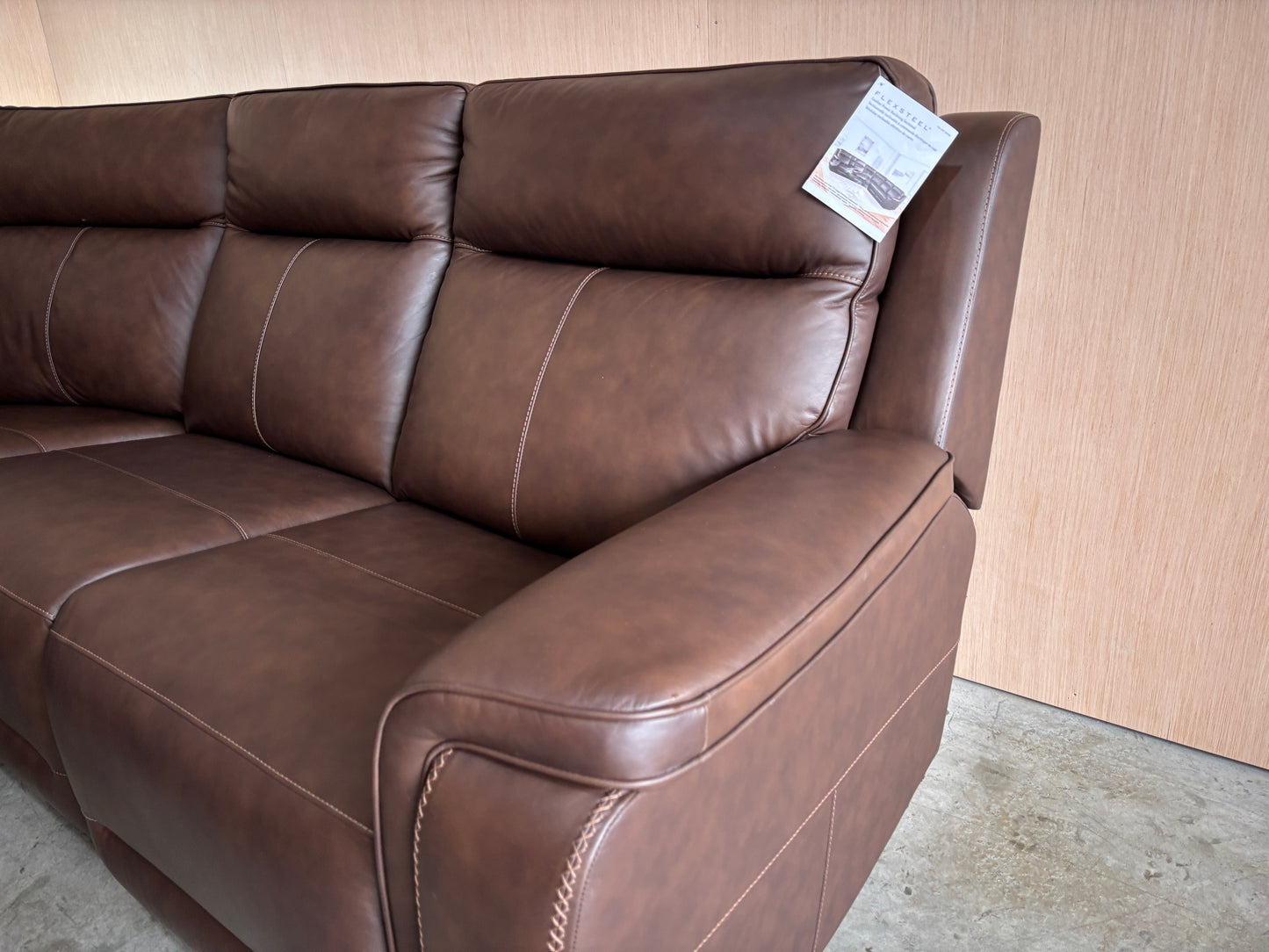Flexsteel Italian Leather Zero Gravity Reclining Sectional with Power Headrests and Power Lumbar