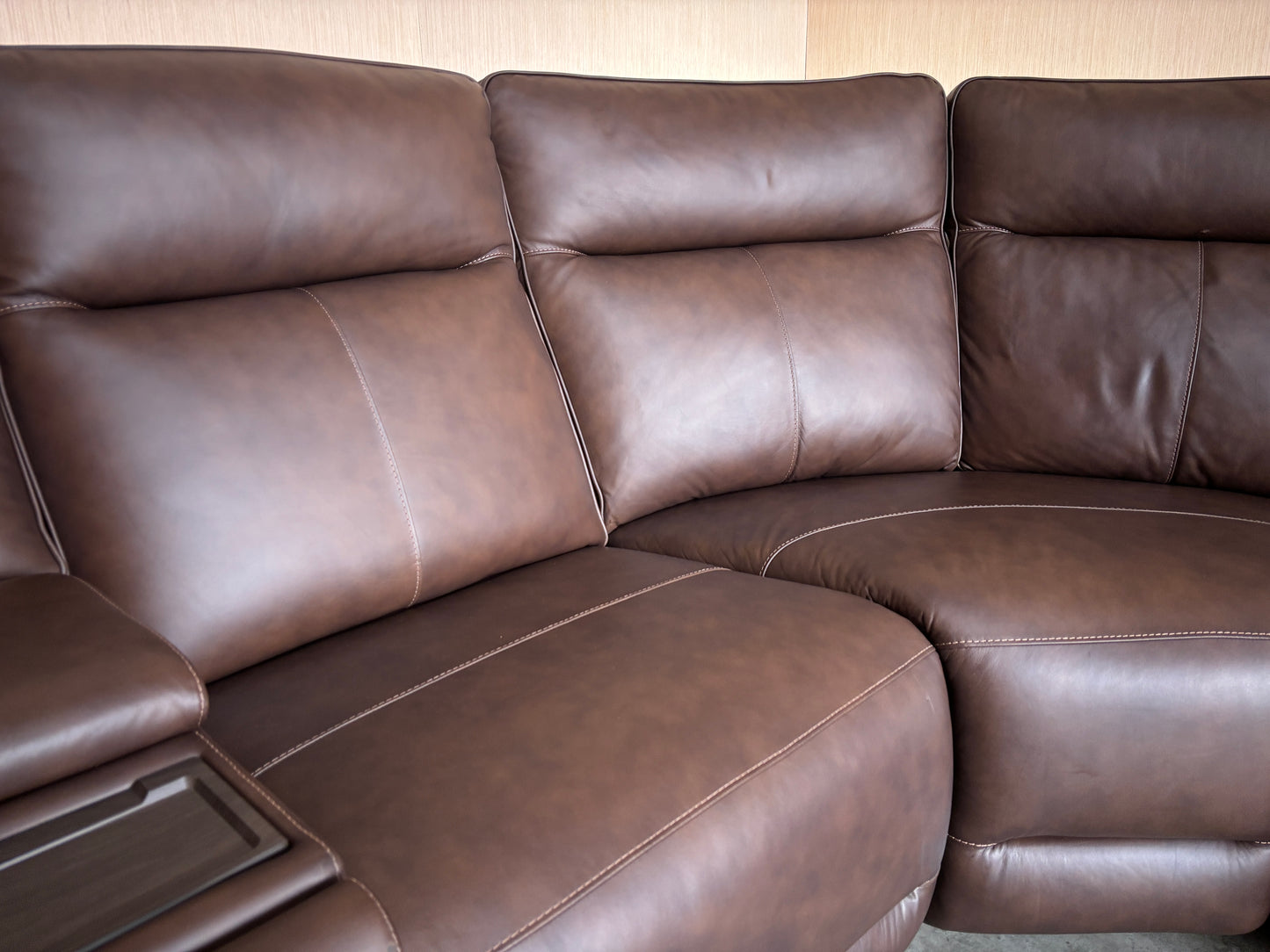 Flexsteel Italian Leather Zero Gravity Reclining Sectional with Power Headrests and Power Lumbar