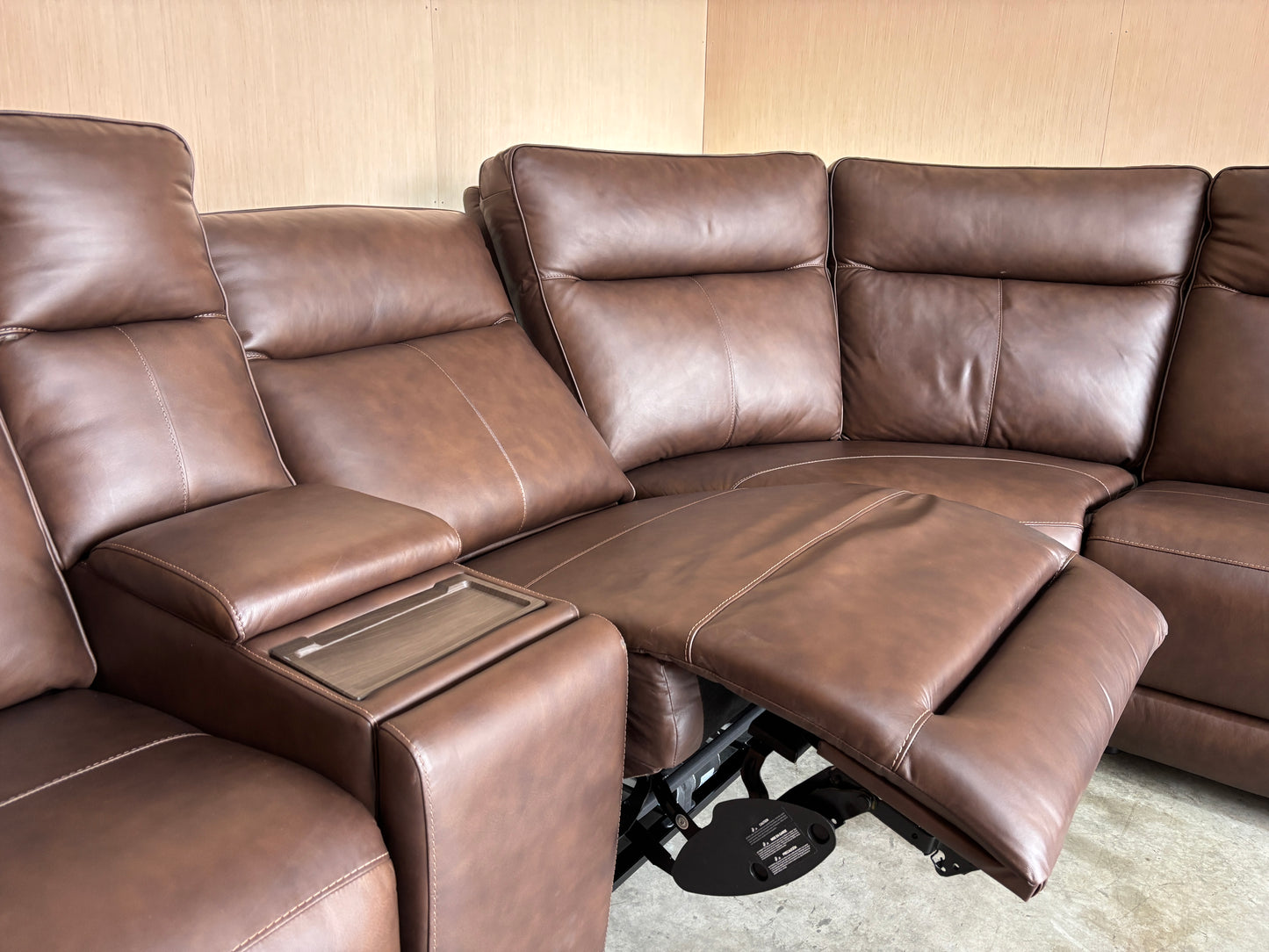 Flexsteel Italian Leather Zero Gravity Reclining Sectional with Power Headrests and Power Lumbar