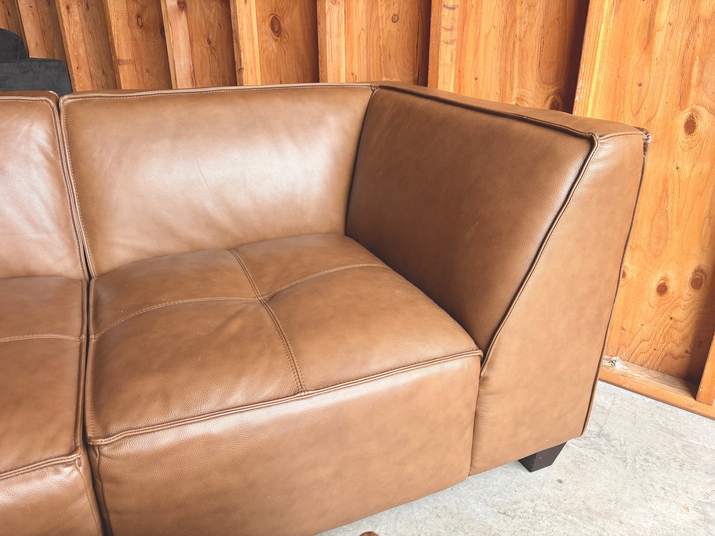 Leather Modular Sectional with Ottoman