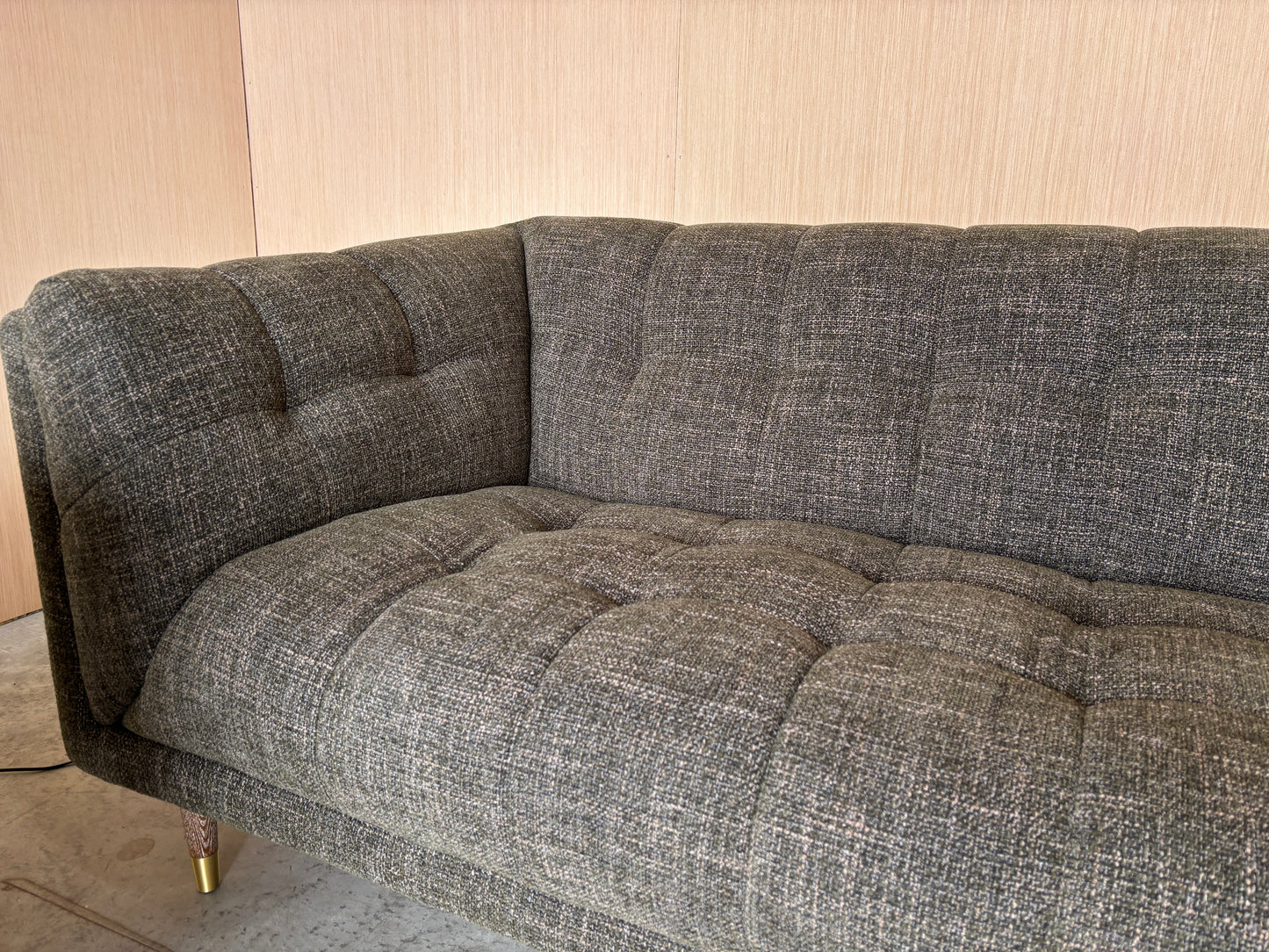 MCM Chesterfield Fabric Sofa Couch and Loveseat Set
