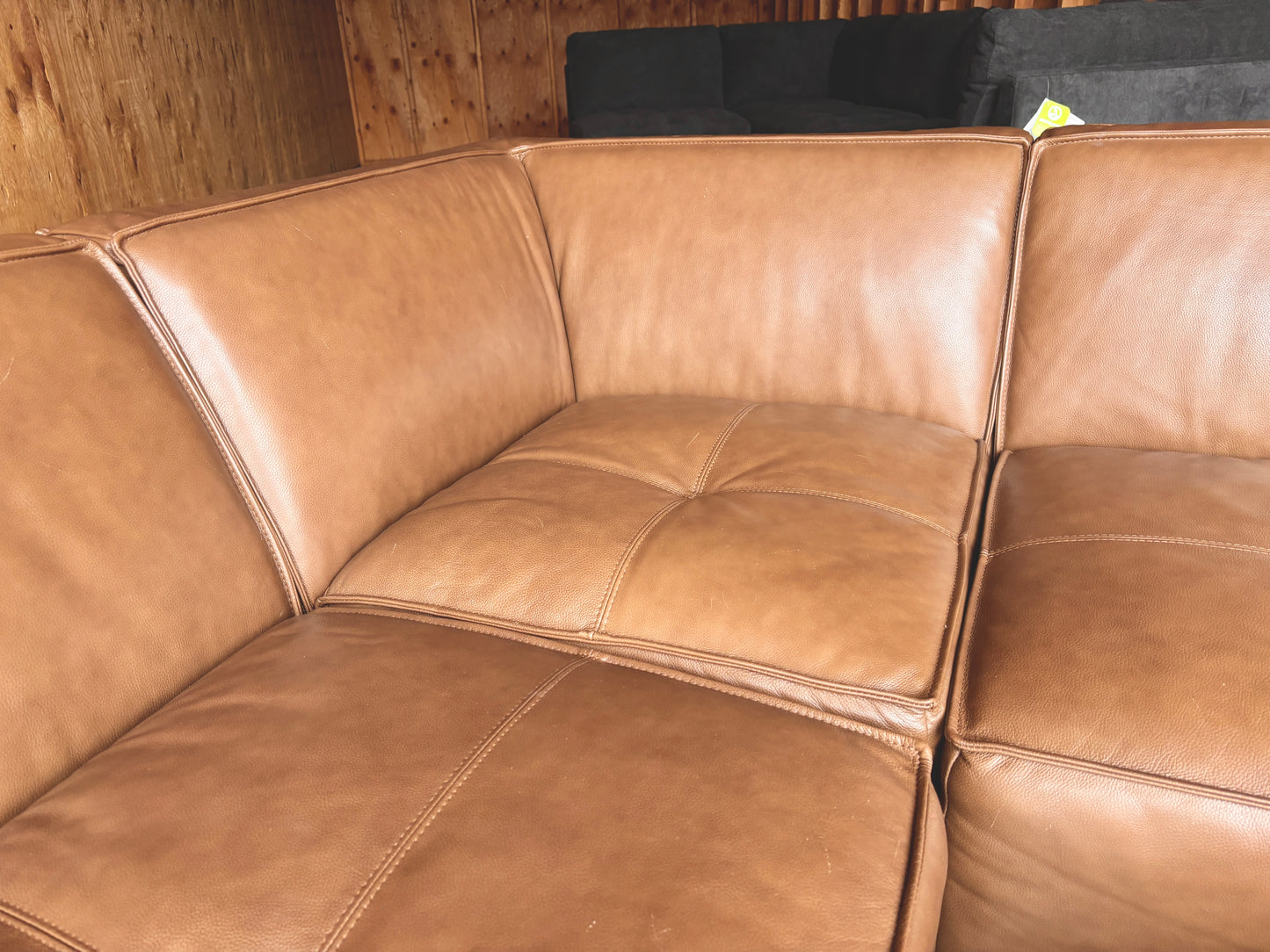 Leather Modular Sectional with Ottoman