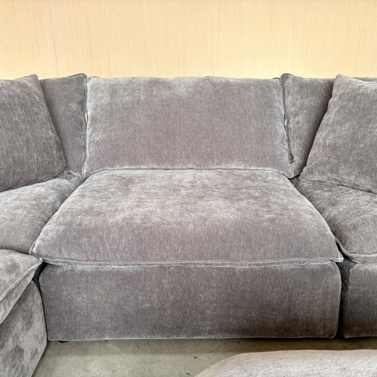 Grey Sereen Cloud 6-piece Fabric Modular Sectional Couch (No Ottoman)