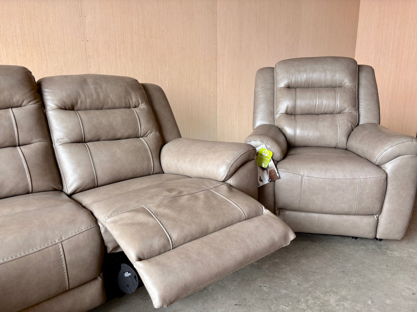 Leather Power Recliner Couch and Chair with Power Headrest
