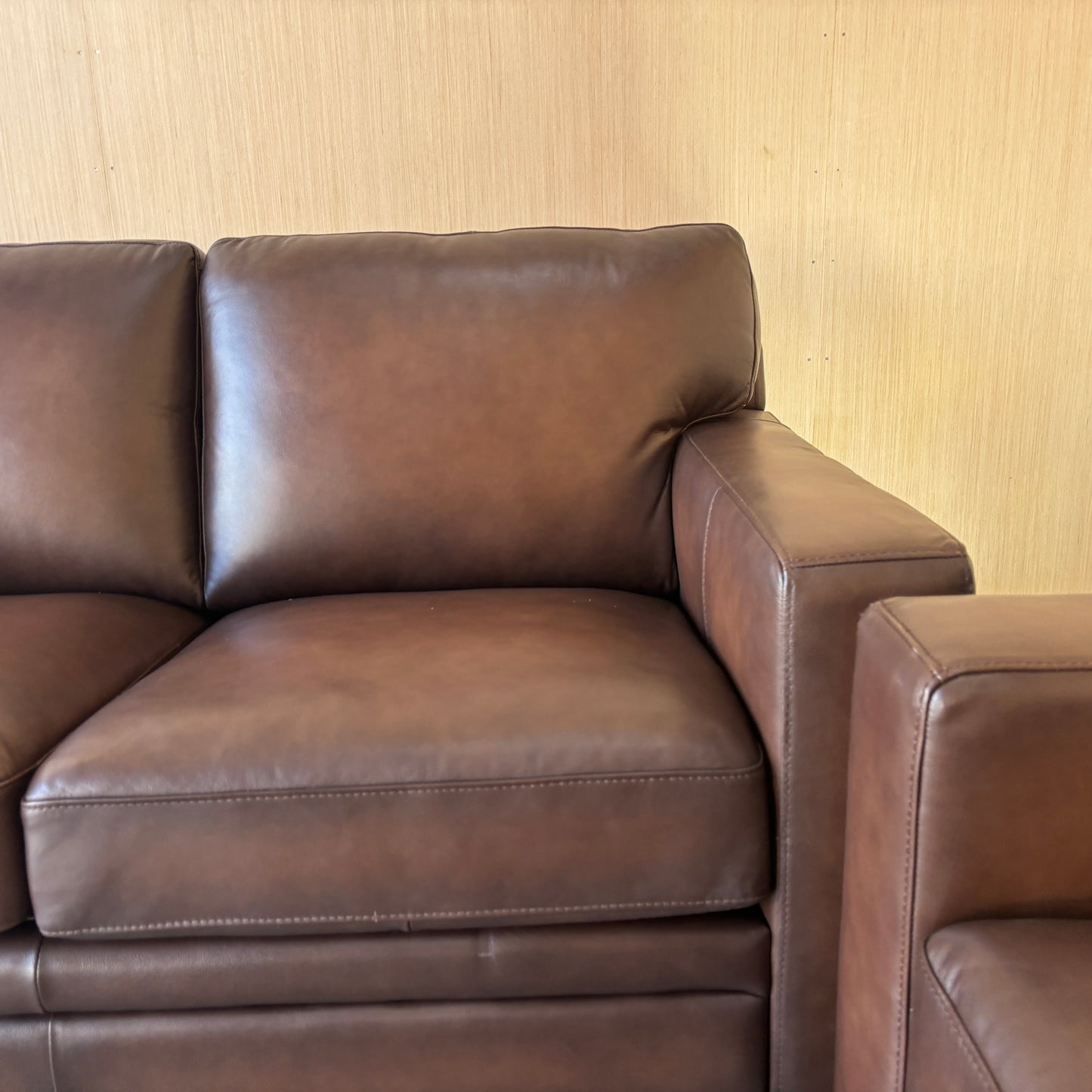 Real Leather Couch Set - Couch, Loveseat, and Chair