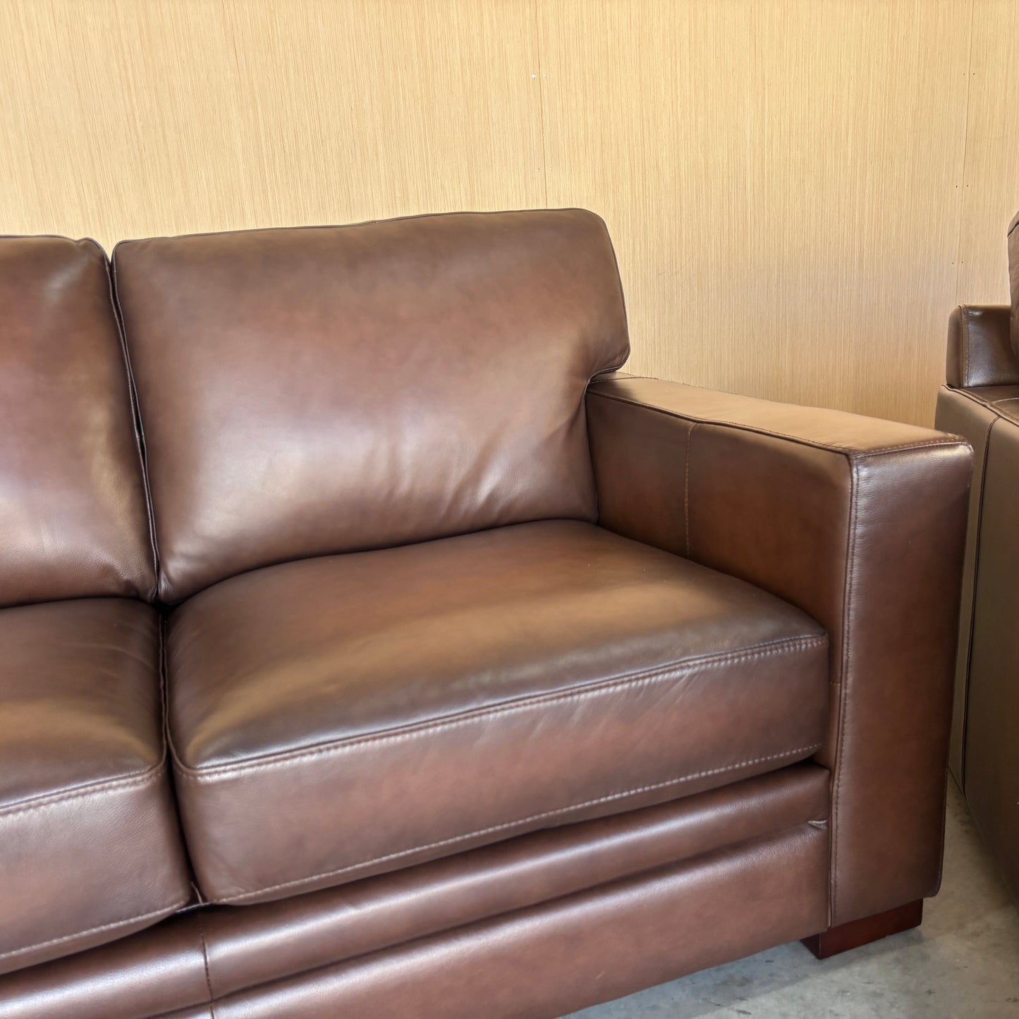 Real Leather Couch Set - Couch, Loveseat, and Chair