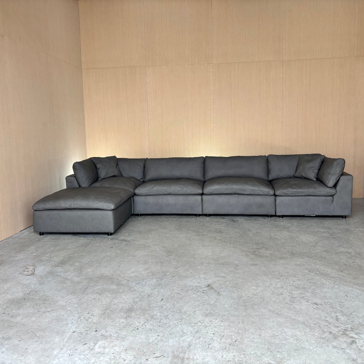 Leather Cloud Modular Sectional Couch
