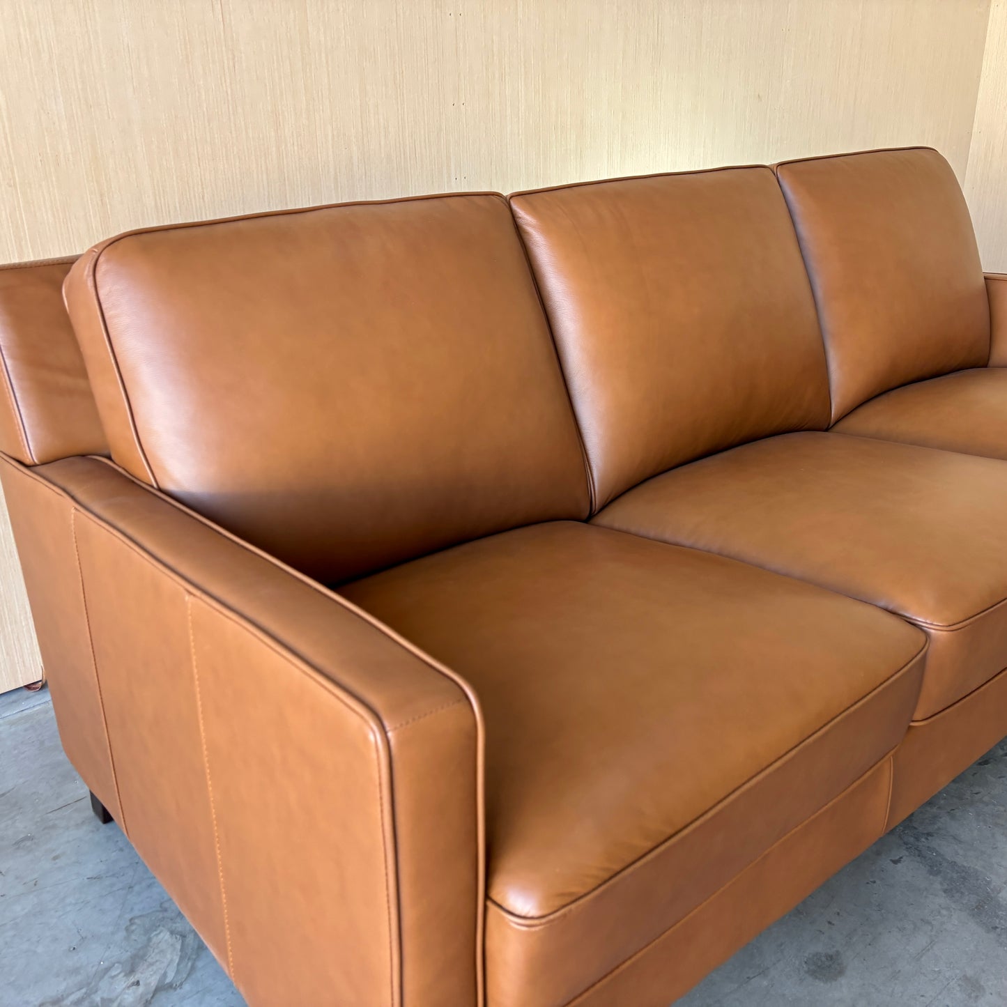 Camel Leather Couch Set