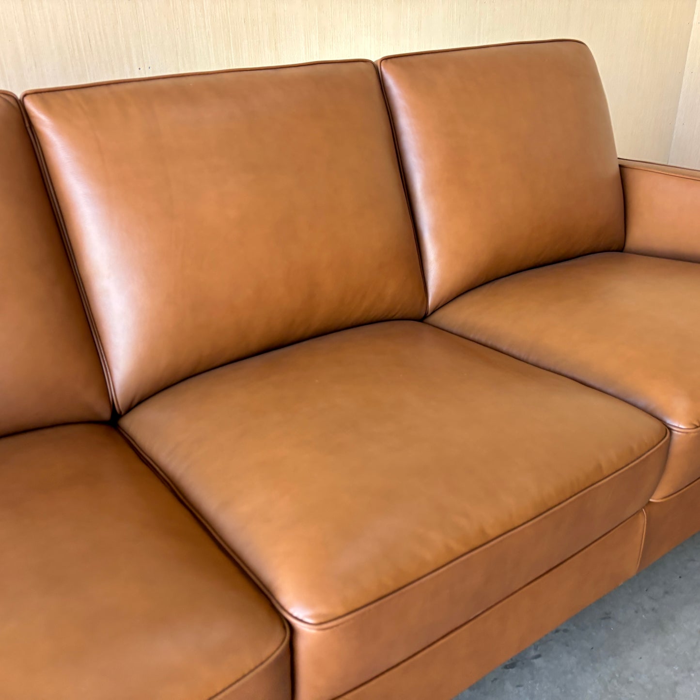 Camel Leather Couch Set