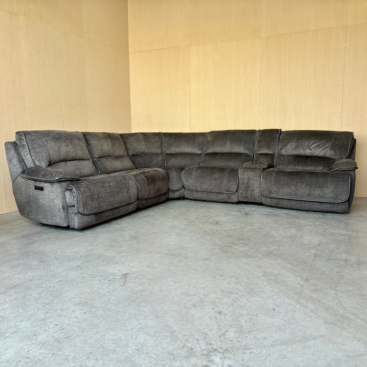 6-piece Fabric Power Reclining Sectional with Power Headrest
