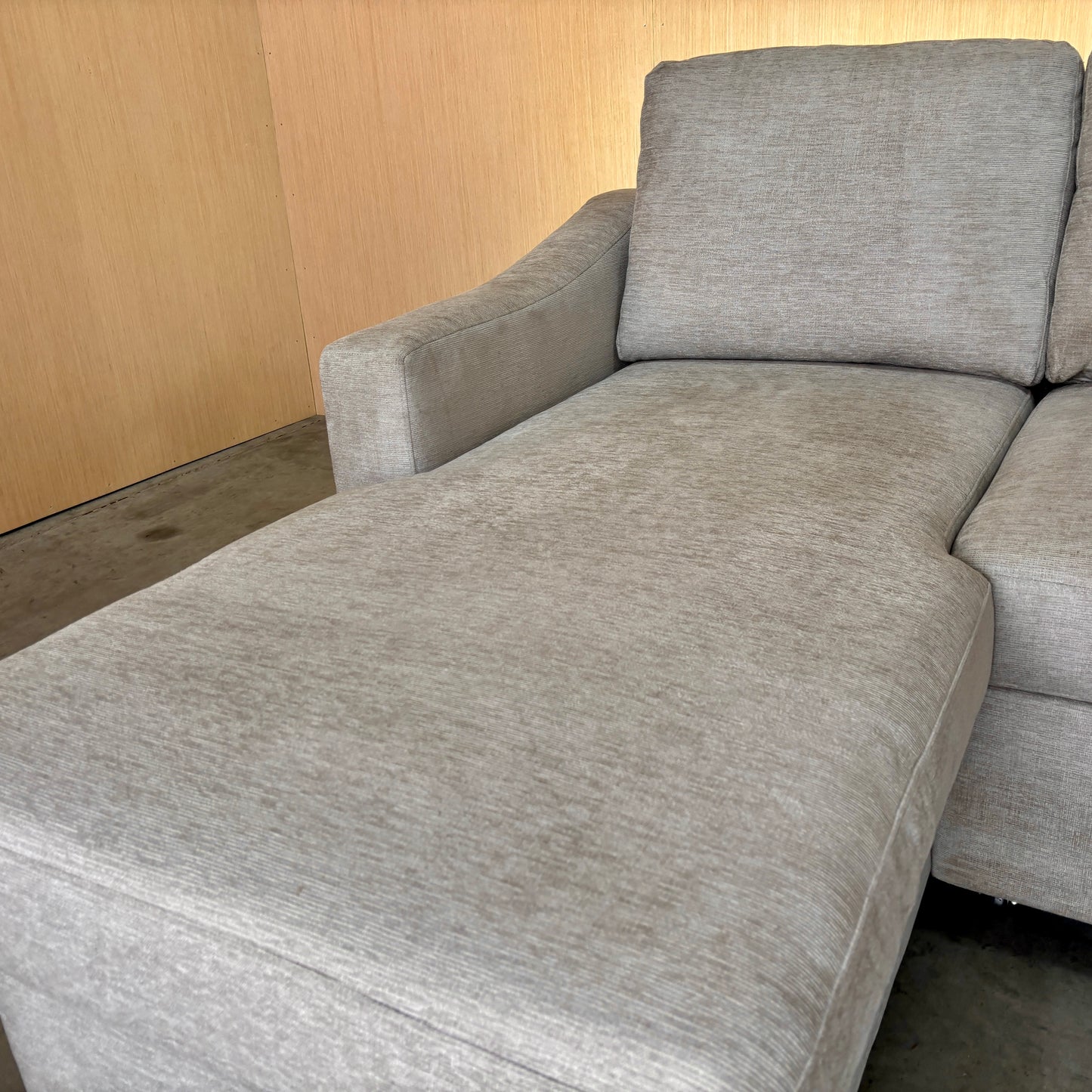 Beige Fabric Sleeper Sofa with Reversible Chaise and Storage