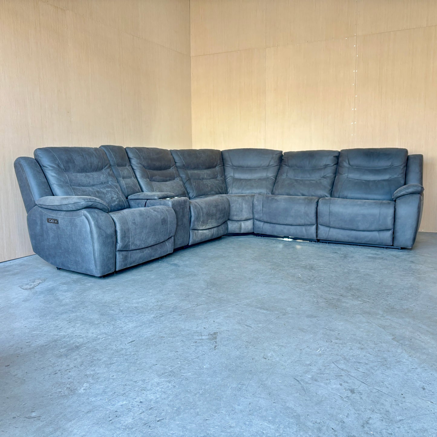 6-piece Fabric Power Reclining Sectional With Power Headrests