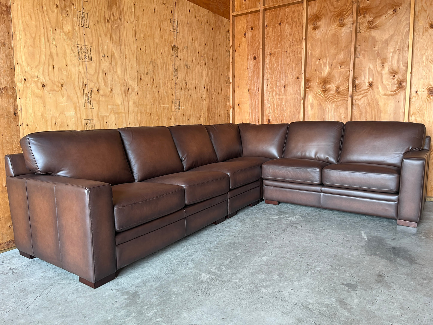 Real Leather Sectional Couch - Left or Right Facing - NEW!!
