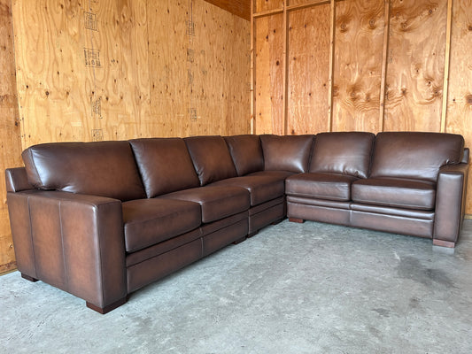 Real Leather Sectional Couch - Left or Right Facing - NEW!!