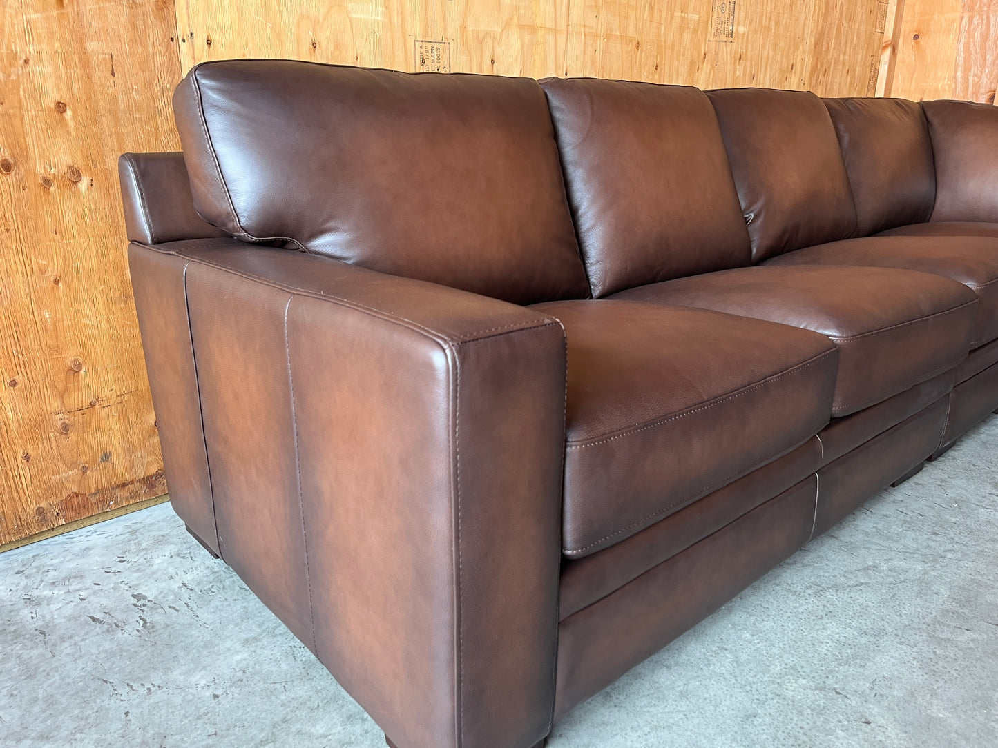 Real Leather Sectional Couch - Left or Right Facing - NEW!!