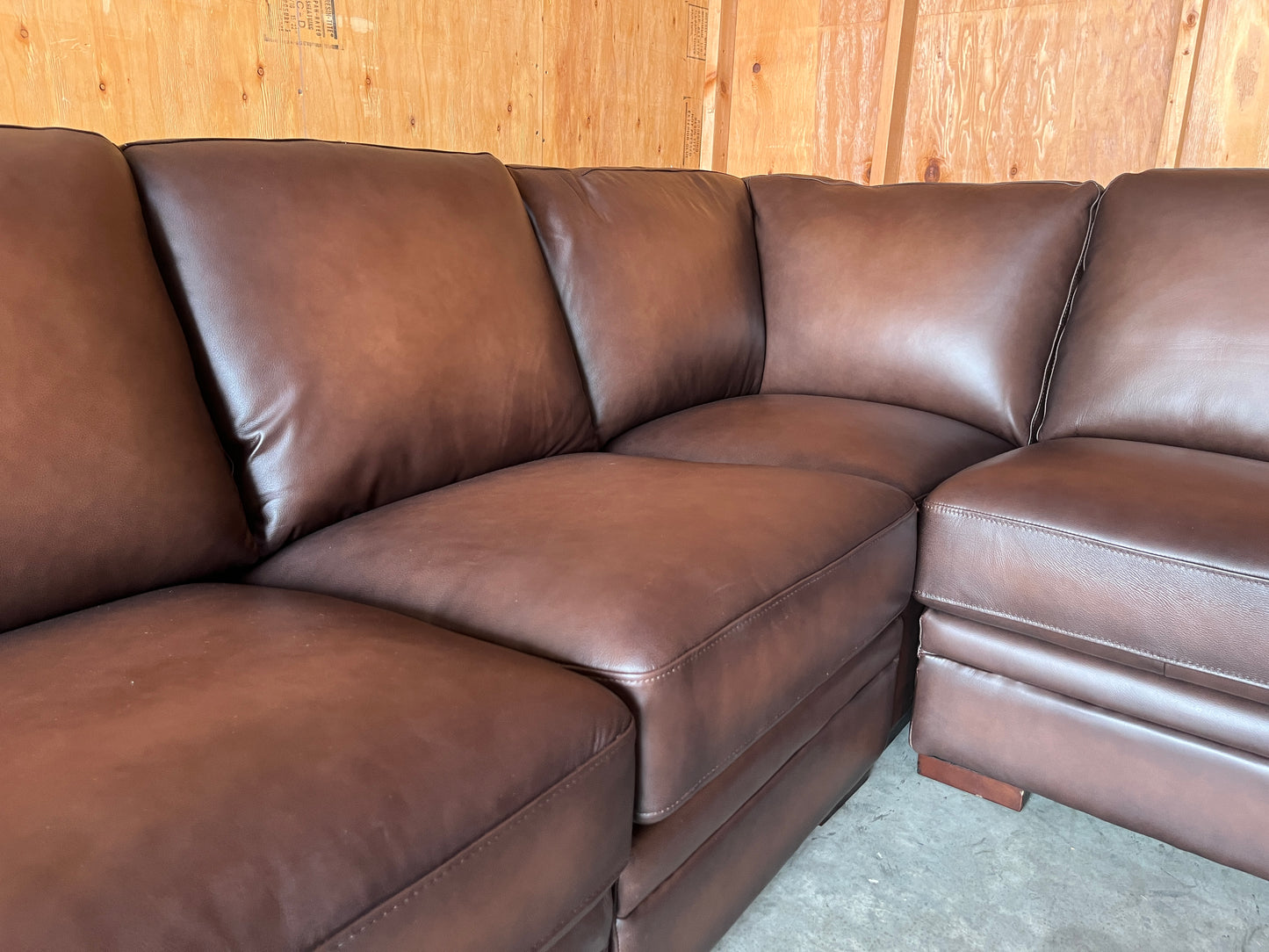 Real Leather Sectional Couch - Left or Right Facing - NEW!!